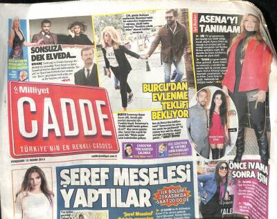 Milliyet Gazetesi Cadde Eki 13 Kasım 2014 - Burcu Esmersoy , Başar Savurdan Evlenme Teklifi Bekliyor GZ100602 - 2