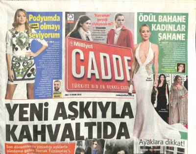 Milliyet Gazetesi Cadde Eki 13 Ocak 2015 - Berrak Tüzünataç Sevgilisiyle Kahvaltıda GZ107713 - 1
