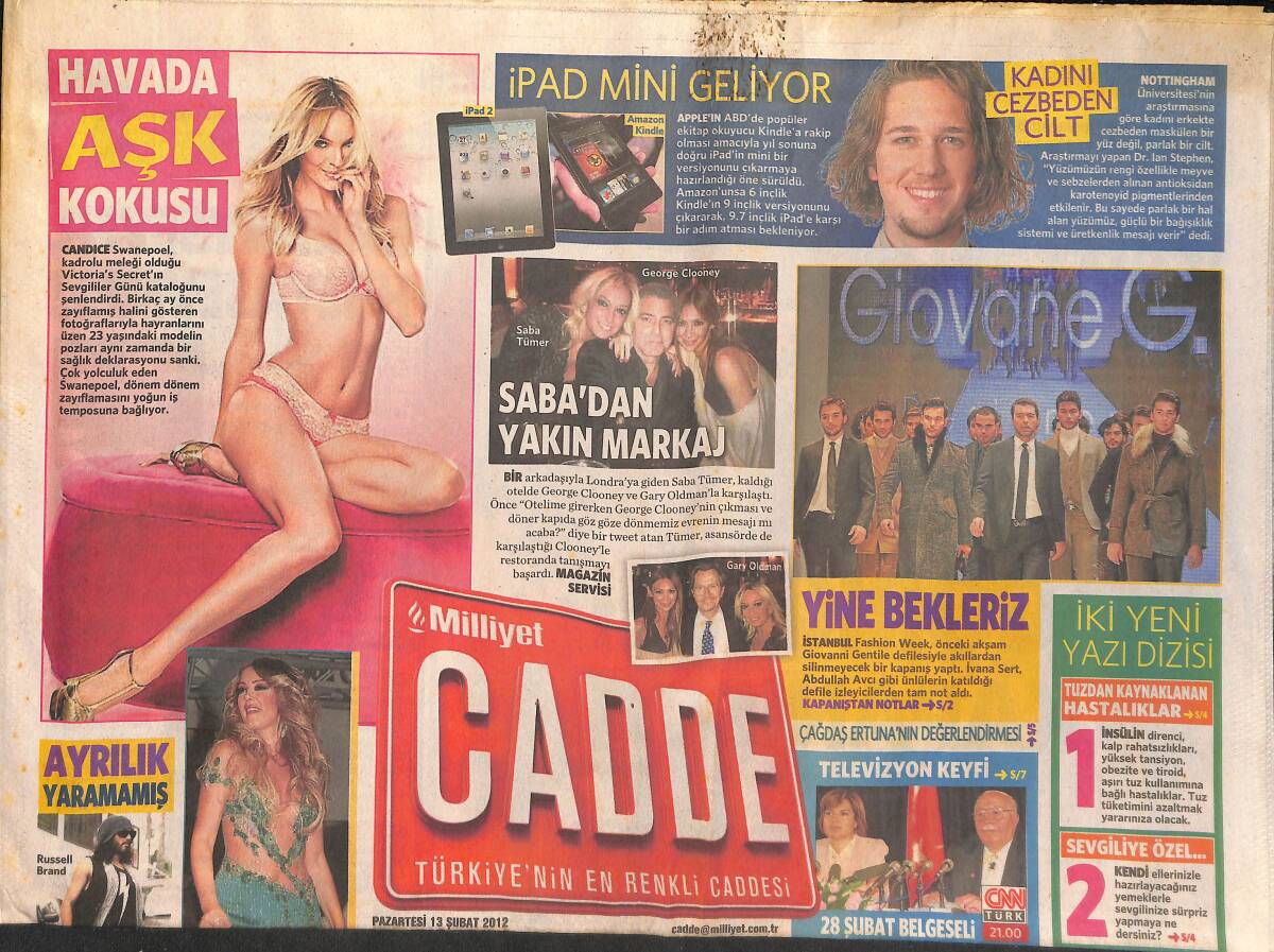 Milliyet Gazetesi Cadde Eki 13 Şubat 2012 - Esra Erol'dan Kadınlara 'Umut' - Şahan Gökbakar'ın İhtiras Gecesi GZ136456 - 1