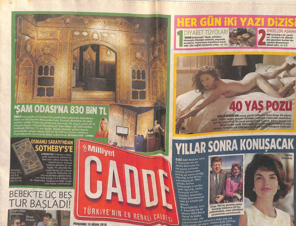 Milliyet Gazetesi Cadde Eki 15 Nisan 2010 - Hollywood'un Esmer Güzelinden 40 Yaş Pozu - Ömer Karacan'ın Getireceği Yıldız Kim GZ153139 - 1