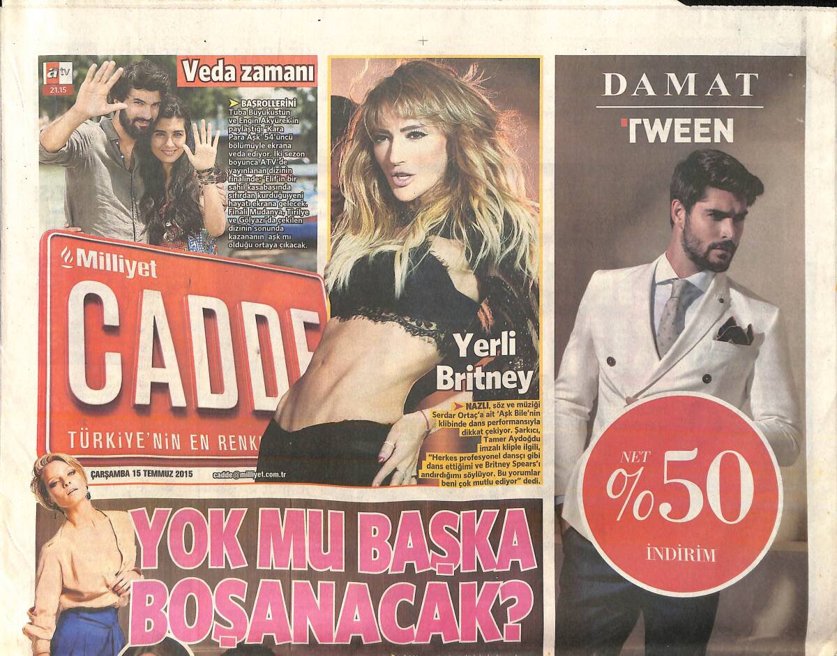 Milliyet Gazetesi Cadde Eki 15 Temmuz 2015 - Sezen Aksu , Müzik Yolculuğundaki 40. Yılını Kutladı GZ160000 - 1