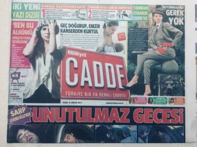 Milliyet Gazetesi Cadde Eki 16 Ekim 2012 - Türkan ŞorayFilmim Öldükten Sonra Çekilsin GZ47516 - 1