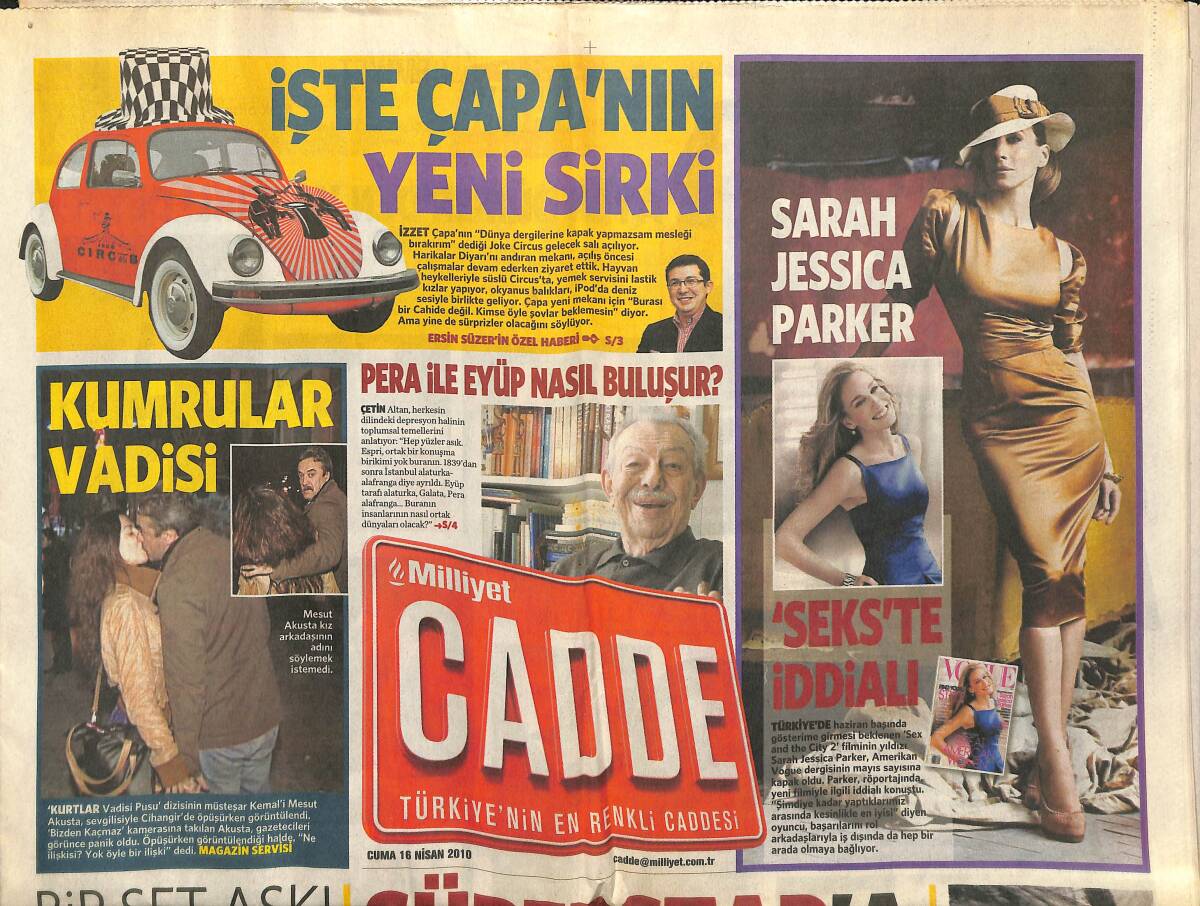 Milliyet Gazetesi Cadde Eki 16 Nisan 2010 - Kaç Hande Sevda Geri Döndü - Mustafa Ceceli'ye Eurovision Işıkları GZ153092 - 1