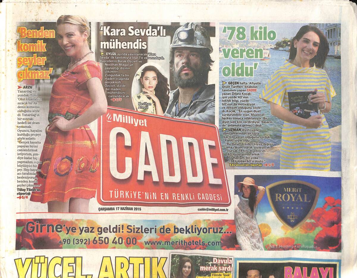 Milliyet Gazetesi Cadde Eki 17 Haziran 2015 - Merve Boluğur Ve Murat Dalkılıç Bodrum Tatiline Başladı GZ159985 - 1