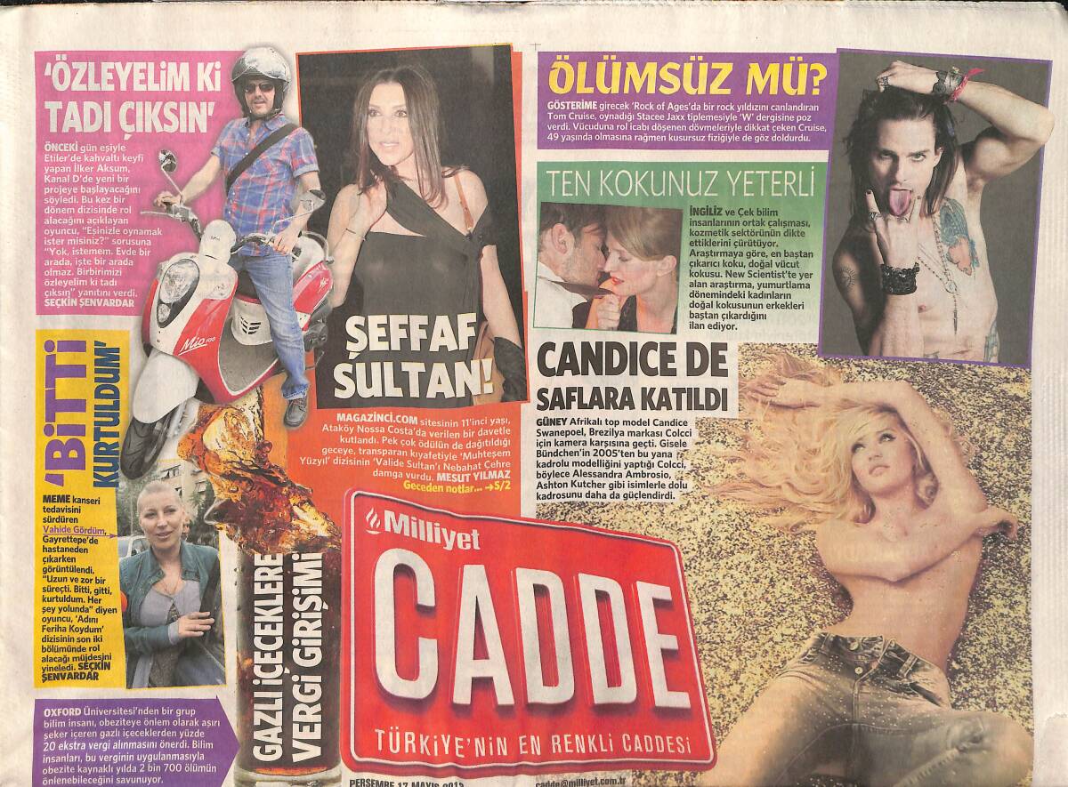 Milliyet Gazetesi Cadde Eki 17 Mayıs 2012 - Sibel Can Ve Hakan Ural Buzlar Çözüldü! - Nebahat Çehre Şeffaf Sultan! GZ137413 - 1