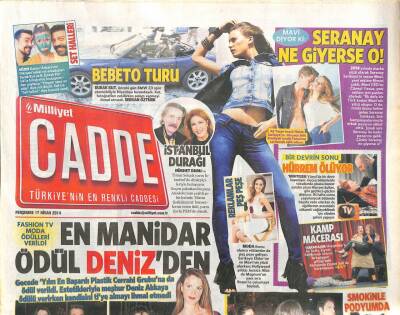 Milliyet Gazetesi Cadde Eki 17 Nisan 2014 - Milli Rallici Burcu Çetinkaya , Tekbir Giyimin Yeni Markasının Tanıtımındaydı GZ113291 - 1