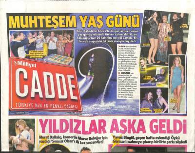 Milliyet Gazetesi Cadde Eki 18 Ağustos 2015 - Yavuz Bingöl,Öykü Gürmanı Sahneye Çıkarıp Birlikte Şarkı Söyledi GZ105247 - 1