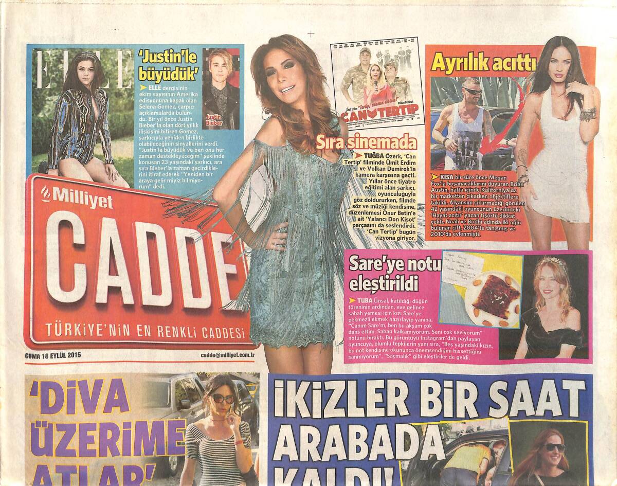 Milliyet Gazetesi Cadde Eki 18 Eylül 2015 - Hande Ataizi 'Diva Üzerime Atlar' GZ160008 - 1