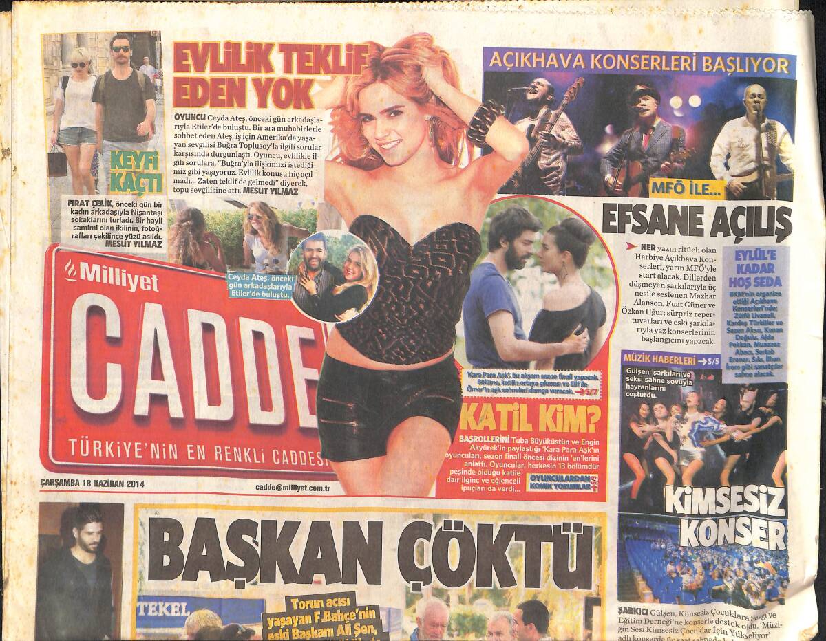 Milliyet Gazetesi Cadde Eki 18 Haziran 2014 - Ceyda Ateş: Evlilik Teklif Eden Yok - Kibariye'nin 40 Yıl Mutluluğu GZ136011 - 1