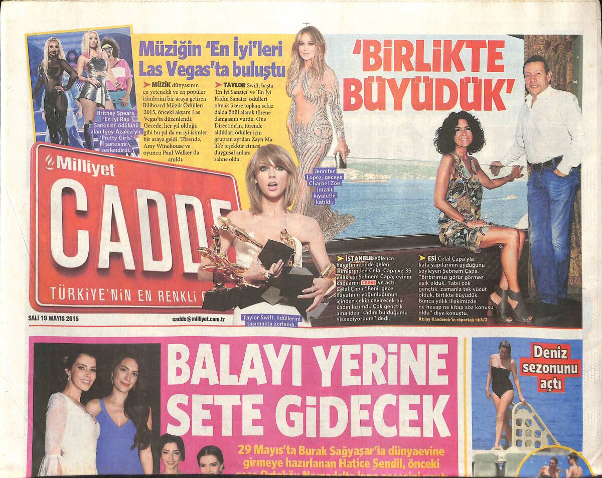 Milliyet Gazetesi Cadde Eki 19 Mayıs 2015 - Şeref Meselesi'nden Muhteşem Final Gecesi - Müziğin 'En İyi'leri Las Vegas'ta Buluştu GZ135881 - 1