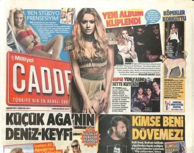 Milliyet Gazetesi Cadde Eki 2 Ağustos 2014 - İşadamı Ali Ağaoğlunun Petek Ertüreden Olan Oğlu Egenin Deniz Keyfi GZ116643 - 1