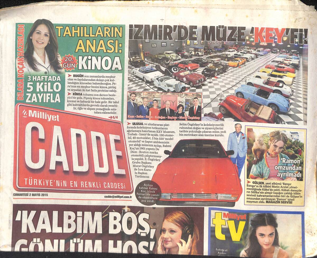 Milliyet Gazetesi Cadde Eki 2 Mayıs 2015 - Gizem Karaca 'Kalbim Boş, Gönlüm Hoş' - Demet Akalın Tepeden Tırnağa Yabancı Marka! GZ136440 - 1