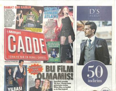 Milliyet Gazetesi Cadde Eki 20 Aralık 2014 - Eski Dostlar Buluştu*Metin Akpınar-Cüneyt Arkın-İzzet Günay GZ105171 - 1