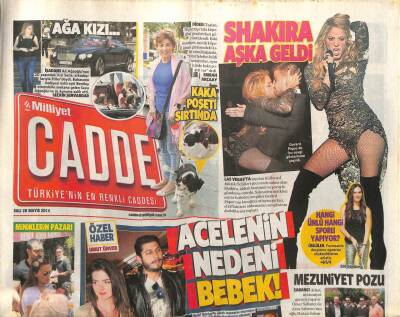 Milliyet Gazetesi Cadde Eki 20 Mayıs 2014 - Shakira Aşka Geldi - Madritte Tarkan GZ106086 - 1