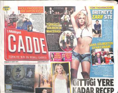 Milliyet Gazetesi Cadde Eki 20 Şubat 2014 - Türk Tasarımcıdan Britneye Zarif Site GZ105187 - 1