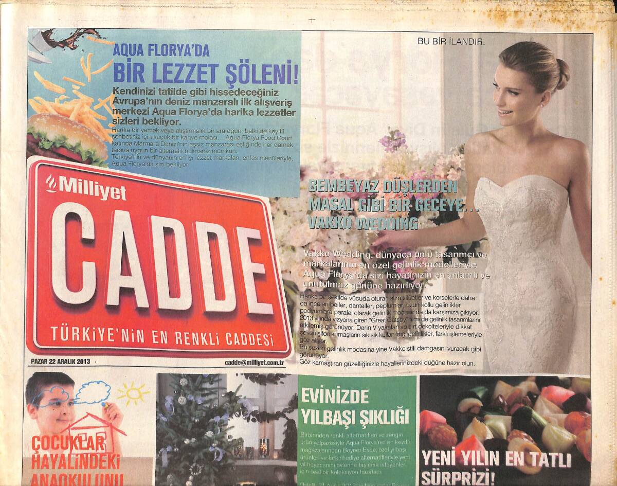 Milliyet Gazetesi Cadde Eki 22 Aralık 2013 GZ158379 - 1