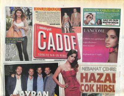 Milliyet Gazetesi Cadde Eki 22 Eylül 2013 - Nebahat Çehre Hazal Çok Hırslı GZ113177 - 1