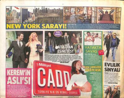 Milliyet Gazetesi Cadde Eki 23 Nisan 2013 - Beverly Hillse İngiliz Çıkarması - Ata Demirerden Eşine Jest GZ100236 - 2