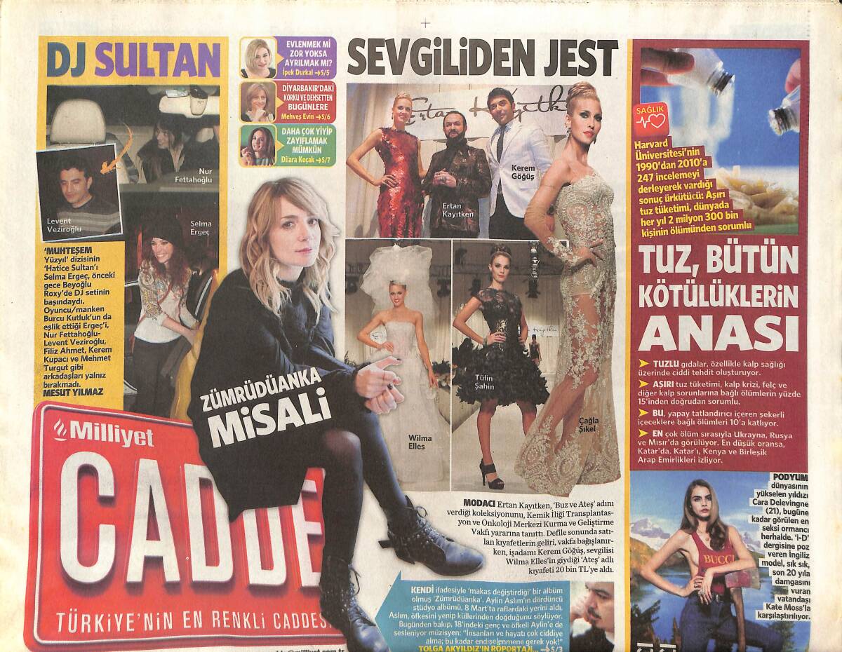 Milliyet Gazetesi Cadde Eki 24 Mart 2013 - Yine Koruma Terörü - Hande Yener Sahneye Kondu GZ135997 - 1