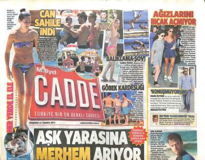 Milliyet Gazetesi Cadde Eki 24 Temmuz 2014 - Serenay Sarıkaya Kendini Şarkılara Verdi GZ104476 - 1