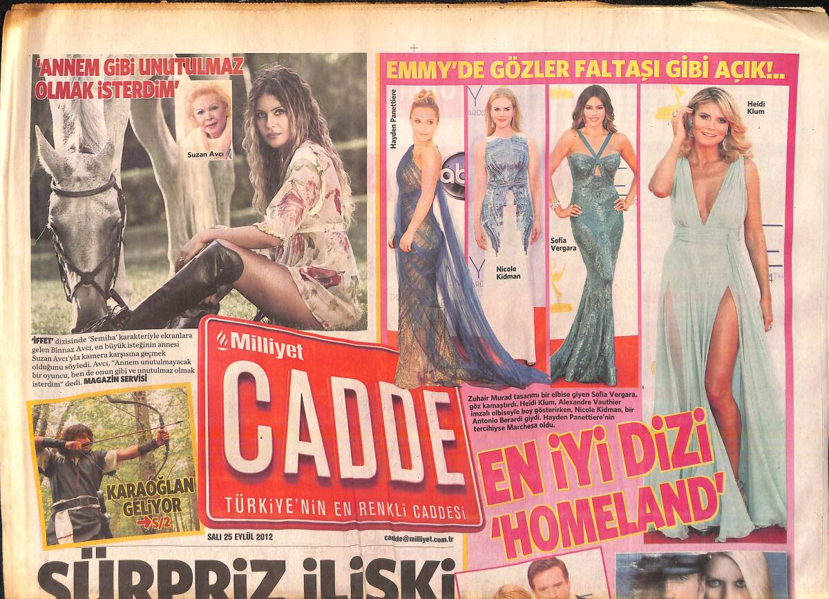 Milliyet Gazetesi Cadde Eki 25 Eylül 2012 - Orhan Gencebay ''Bülent Hanım Yanlış Anlamasın'' GZ159881 - 1