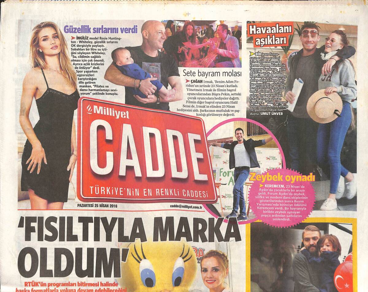 Milliyet Gazetesi Cadde Eki 25 Nisan 2016 - Doğukan Manço , Babasının İzinde - Accell , Bisiklet Keyfine Değer Katıyor GZ135211 - 1