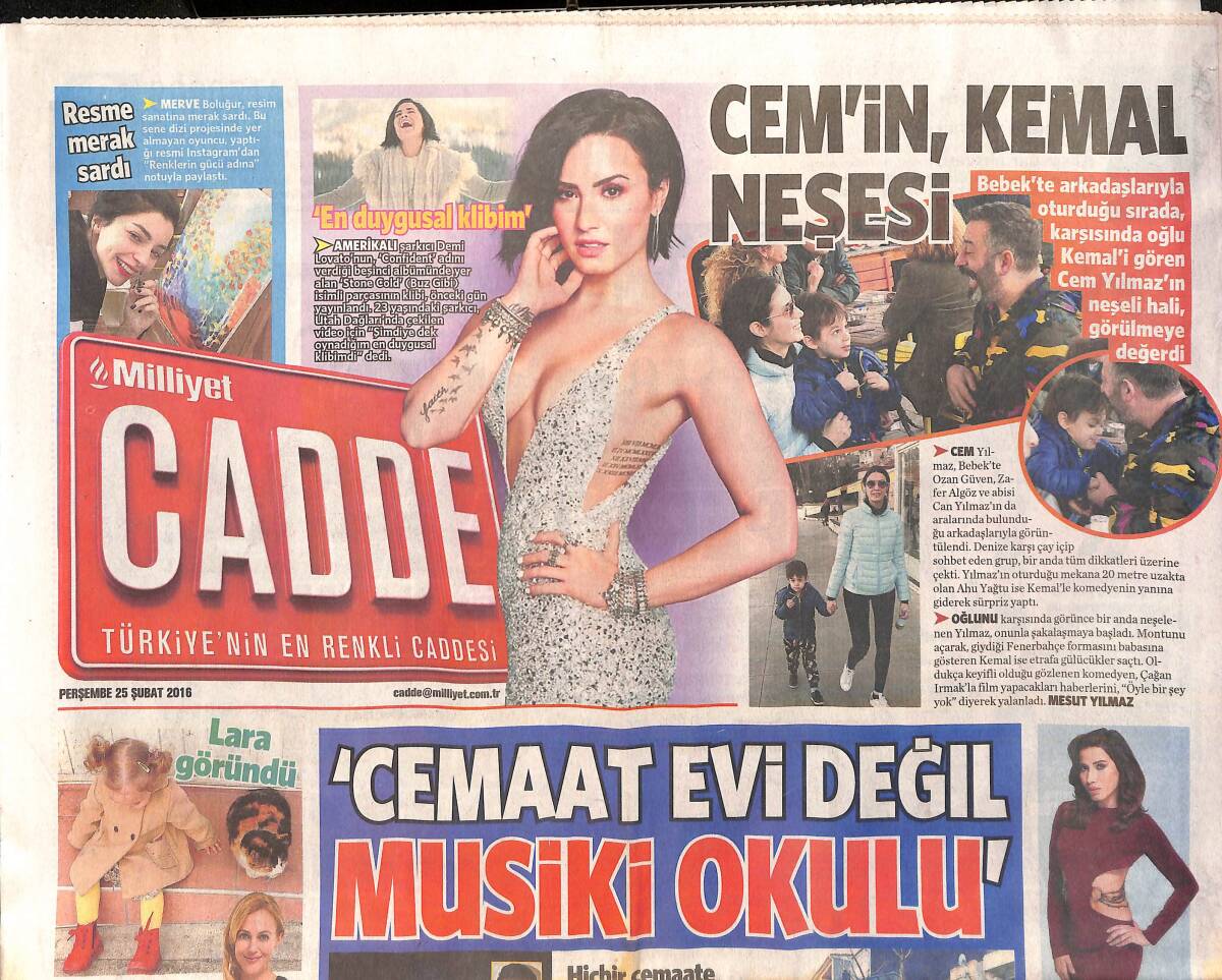 Milliyet Gazetesi Cadde Eki 25 Şubat 2016 - Cem Yılmaz'ın Kemal Neşesi - Ebru Gündeş , Kıbrıs'ı Isıtacak GZ159879 - 1