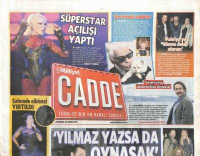 Milliyet Gazetesi Cadde Eki 26 Kasım 2015 - Sibel Canın Sahnede Elbisesi Yırtıldı GZ113207 - 1