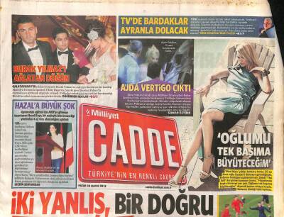 Milliyet Gazetesi Cadde Eki 26 Mayıs 2013 - Beren Saati Üzen Veda - Ajda Pekkan Vertigo Çıktı GZ116714 - 1