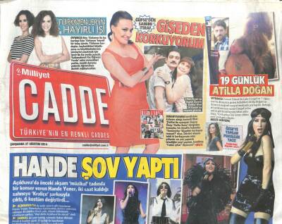 Milliyet Gazetesi Cadde Eki 27 Ağustos 2014 - Yılmaz Güneyli Karadayı Ağlattı GZ105179 - 1