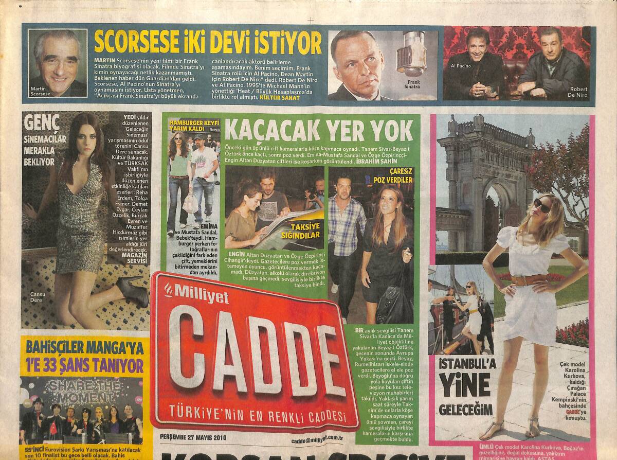Milliyet Gazetesi Cadde Eki 27 Mayıs 2010 - Bengü Evde Tek Başına - Scorsese İki Devi İstiyor GZ153093 - 1