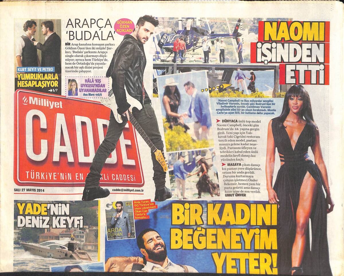 Milliyet Gazetesi Cadde Eki 27 Mayıs 2014 - Arda Turan Bir Kadını Beğeneyim Yeter! - Cem Yılmaz Ozan Güven Moral Gecesi GZ136483 - 1