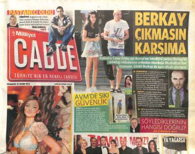 Milliyet Gazetesi Cadde Eki 28 Kasım 2013 - Caner Erkin Berkay Çıkmasın Karşıma GZ107534 - 1