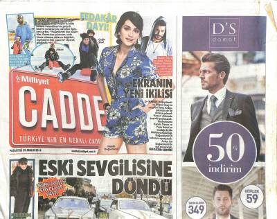 Milliyet Gazetesi Cadde Eki 29 Aralık 2014 - Serenay Sarıkaya , Sibel Candan Tam Not Aldı GZ105177 - 1