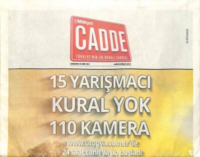Milliyet Gazetesi Cadde Eki 29 Ekim 2014 - Hadise Erkekler Şöhretimden Korkuyor - Robert Hatemonun Pabucu GZ105905 - 1