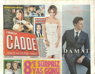 Milliyet Gazetesi Cadde Eki 29 Ekim 2015 - Sinem Kobalın Kötü Günde Sevgilisi Kenan İmirzalıoğlu Yanı Başında GZ117003 - 1