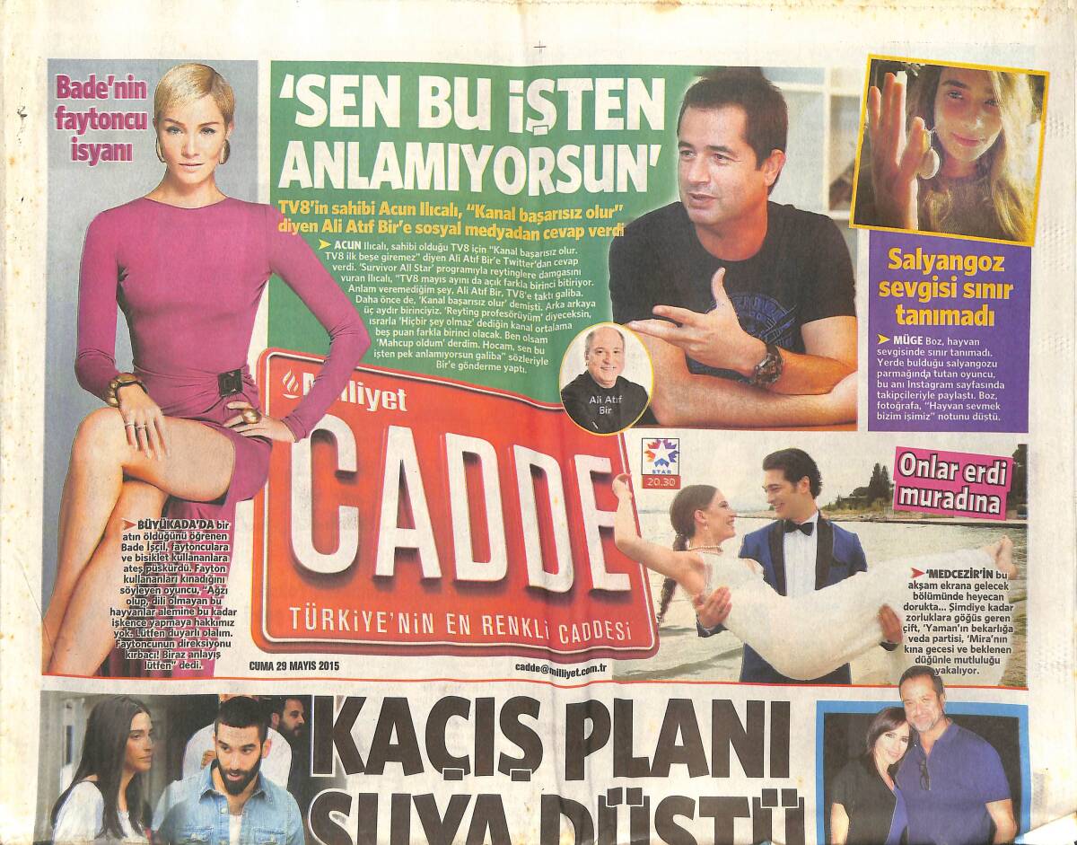 Milliyet Gazetesi Cadde Eki 29 Mayıs 2015 - Bade İşçil'in Faytoncu İsyanı - Başkan Obama'nın Kızına Kenyalı Talip GZ136301 - 1
