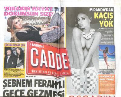 Milliyet Gazetesi Cadde Eki 29 Ocak 2013 - Şebnem Ferahli Gece Gezmesi GZ104470 - 1