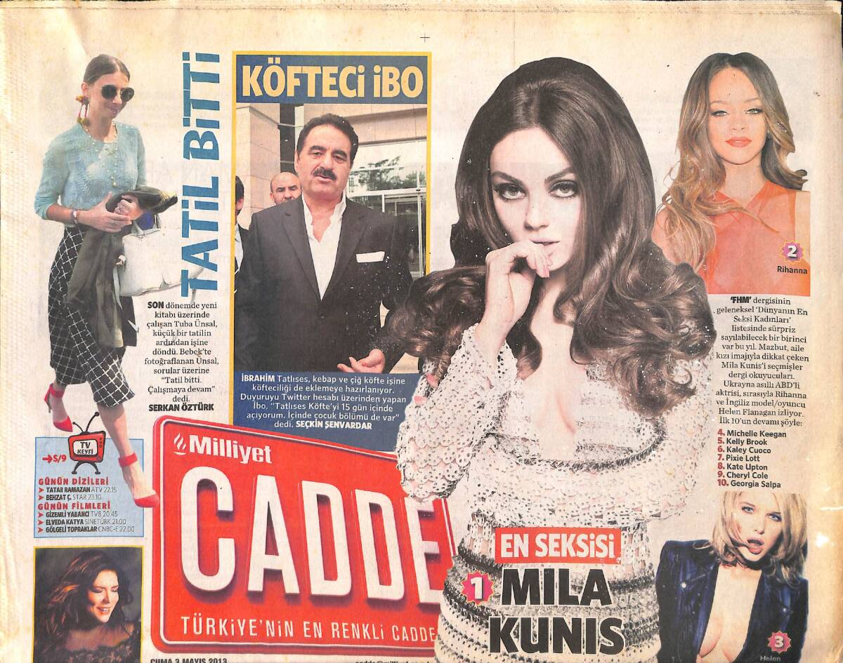 Milliyet Gazetesi Cadde Eki 3 Mayıs 2013 - İbrahim Tatlıses, Kebap ve Çiğ Köfte İşinden Sonra Köfte İşine de Giriyor GZ158377 - 1