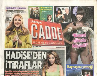 Milliyet Gazetesi Cadde Eki 3 Şubat 2015 - Nükhet Duru-Cihan Ünal Düeti * Hadiseden İtiraflar GZ106029 - 1