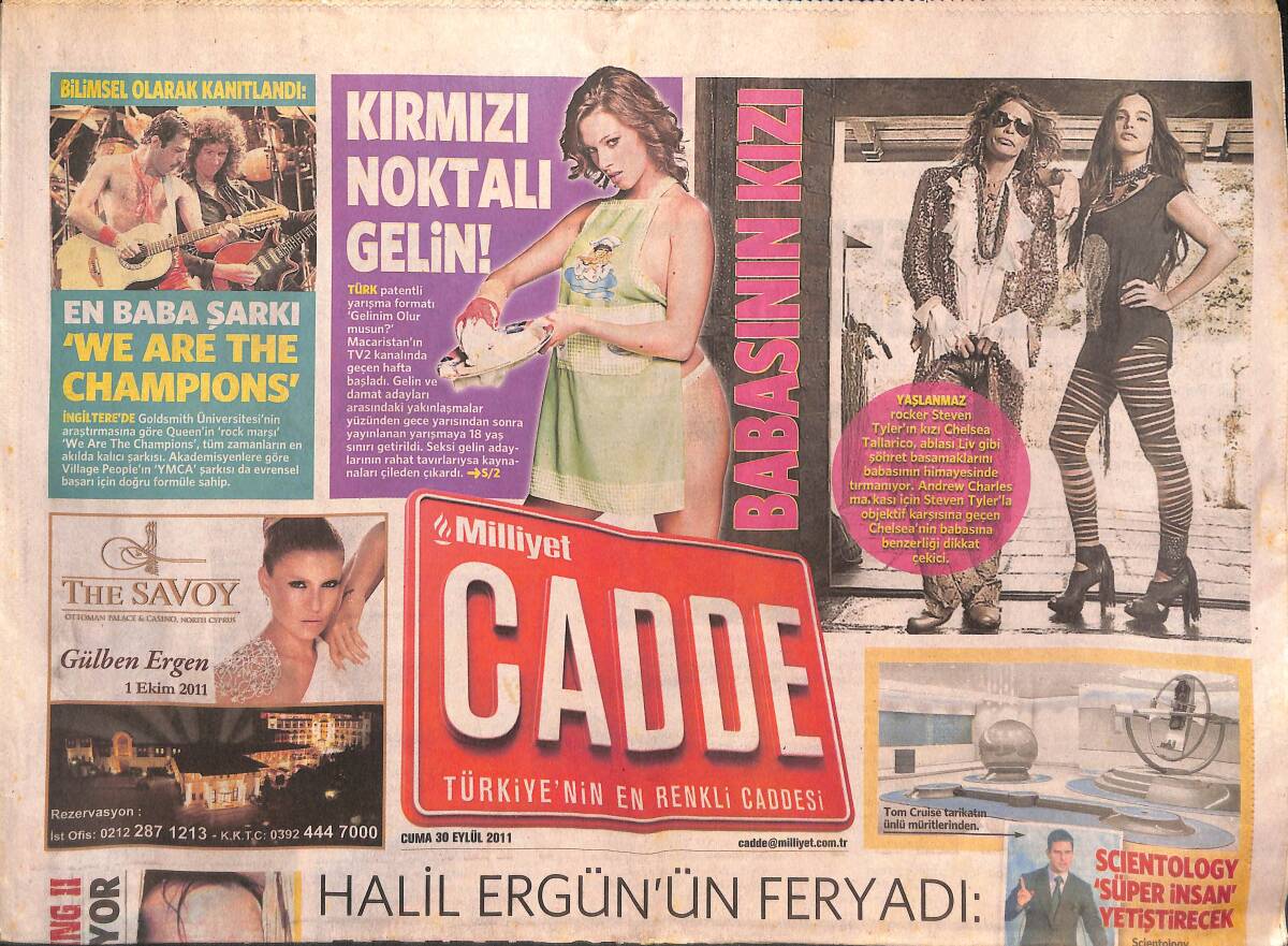 Milliyet Gazetesi Cadde Eki 30 Eylül 2011 - Coşkun Sabah Sahnede - Halil Ergün'ün Feryadı GZ135156 - 1