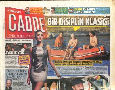Milliyet Gazetesi Cadde Eki 31 Ağustos 2013 - Lisa Stansfield Geri Döndü - Fatih Harbiye Zamanı GZ120862 - 1