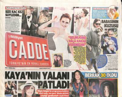 Milliyet Gazetesi Cadde Eki 4 Kasım 2014 - Seda Güven Gelinliğime Hala Karar Veremedim GZ105982 - 1