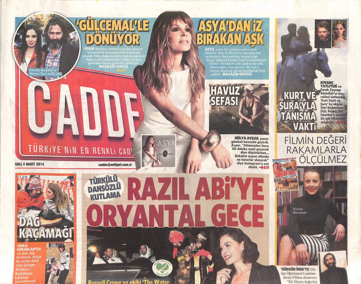 Milliyet Gazetesi Cadde Eki 4 Mart 2014 - Russell Crowe Avustralya Doları Dağıttı - Dünya'nın1 Numaralı Modeli GZ136397 - 1