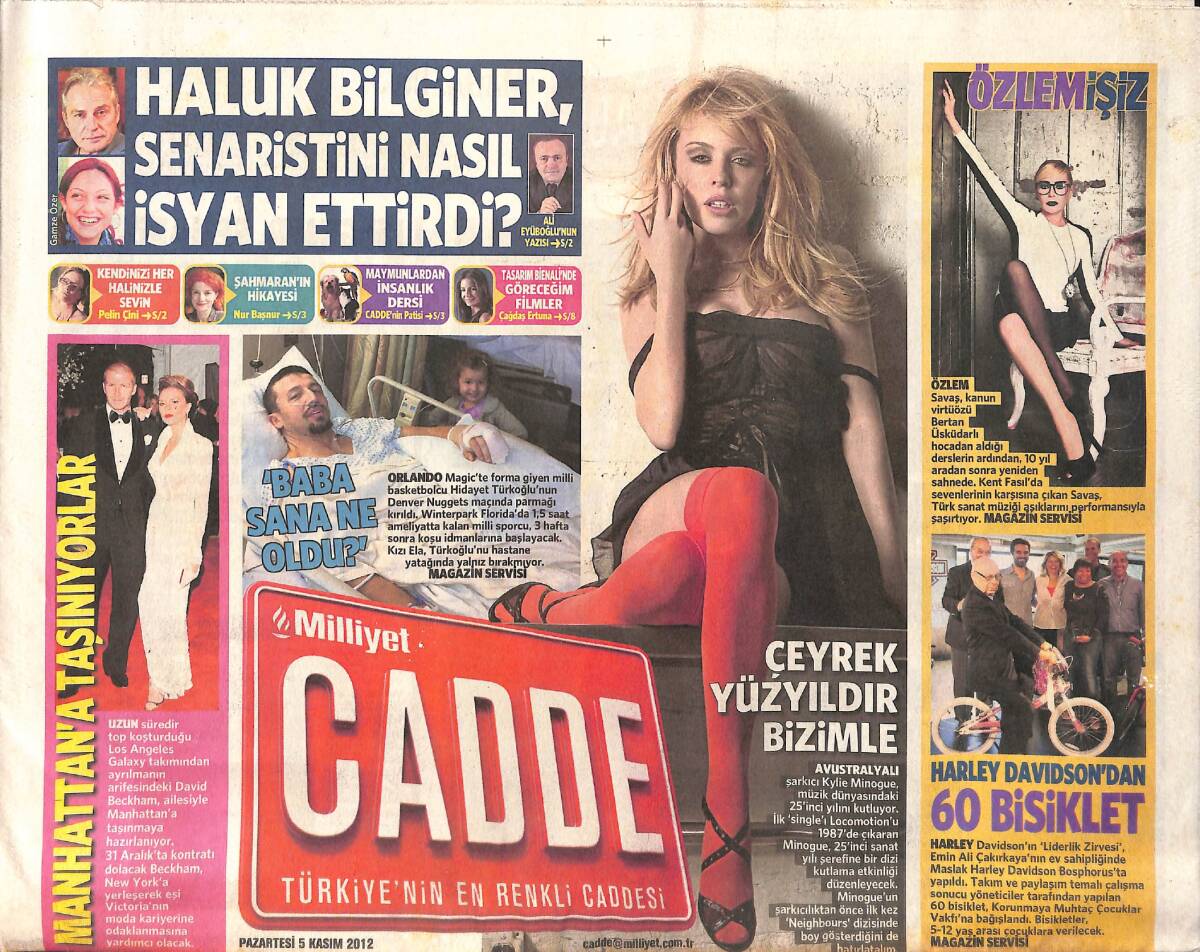Milliyet Gazetesi Cadde Eki 5 Kasım 2012 - Harley Davidson'dan 60 Bisiklet - Şimdi Moda Ragıp Savaş GZ158383 - 1