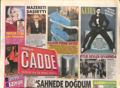 Milliyet Gazetesi Cadde Eki 5 Nisan 2012- Geçirdiği Mide Ameliyatından Sonra İlk Kez Sahneye Çıkmaya Hazırlanan Adnan Şensese Doktorları İzin Vermedi GZ96810 - 1