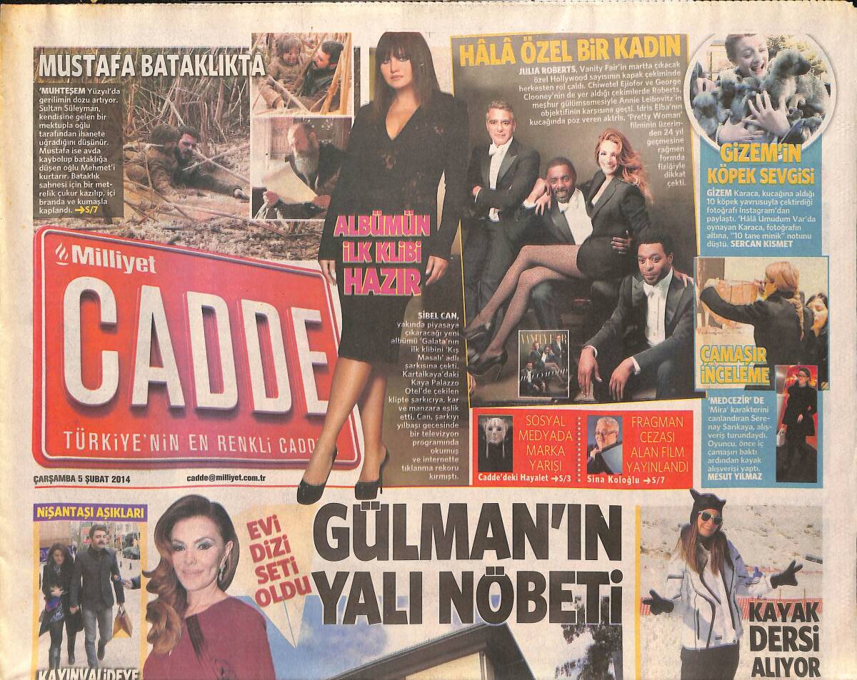 Milliyet Gazetesi Cadde Eki 5 Şubat 2014 - Evi Dizi Seti Oldu - Kinci Miley Cyrus - Bakü Havalimanı'nda Türk İmzası GZ136339 - 1