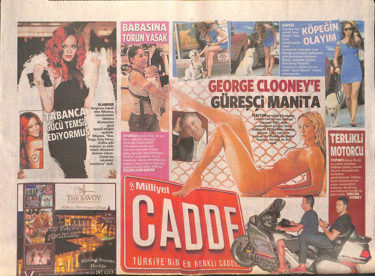 Milliyet Gazetesi Cadde Eki 6 Ağustos 2011 - Ayça Bingöl: 'Ters Köşe Bir Rol Beni Çok Cezbetti' - Cem Uzan 1,5 Ay Çiftliğine Kapanmış GZ136455 - 1
