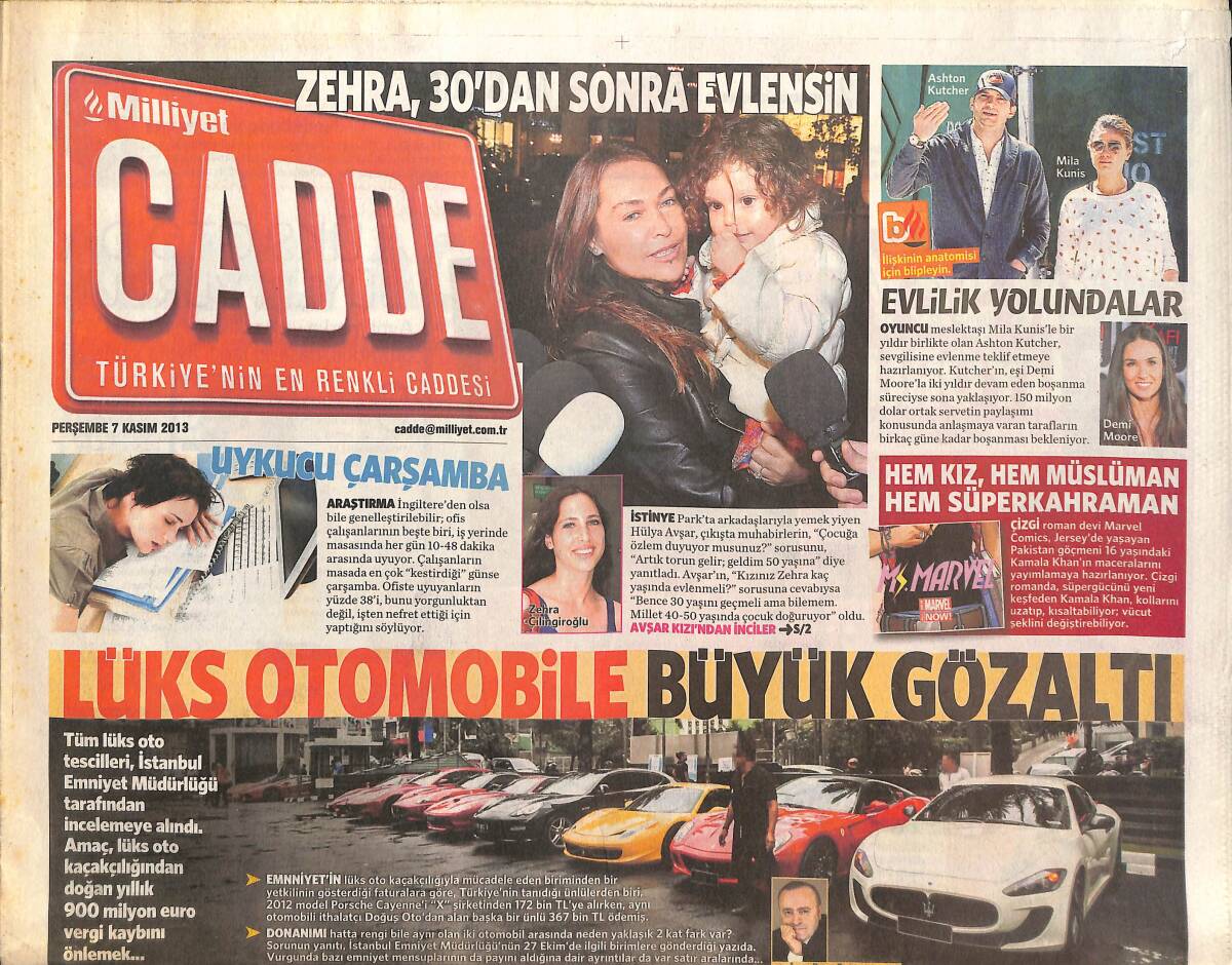 Milliyet Gazetesi Cadde Eki 7 Kasım 2013 - Hülya Avşar 