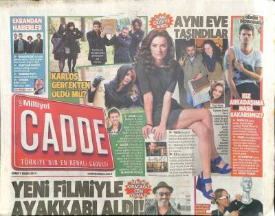 Milliyet Gazetesi Cadde Eki 7 Kasım 2014 - Yırtık Pırtık Hülya Avşar - Cem Yılmaz Yeni Filmiyle Ayakkabı Aldı GZ125915 - 1